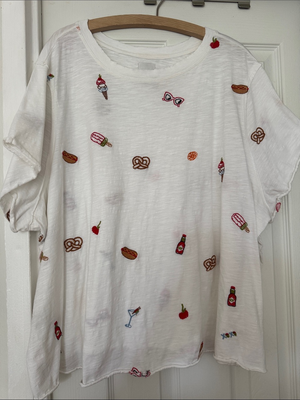 The Caitlin Boxy T-Shirt by Maeve: Embroidery Edition from Anthropologie